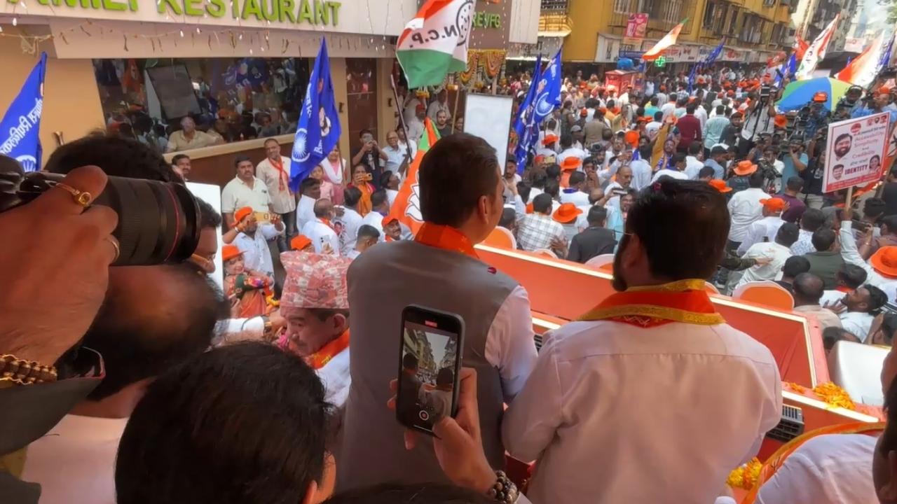 The rally commenced from Dutt Mandir at Modella Check Naka, passing through the main streets of Thane. It took approximately two hours to reach the ITI centre where Shinde submitted his nomination papers shortly after 1.30 p.m