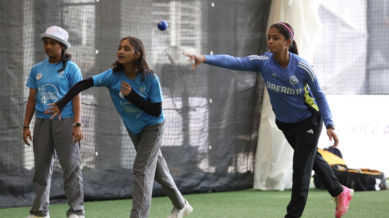 The players shared their expertise, guiding the young participants through skill-building exercises that honed their cricketing techniques. Shreyanka Patil and Radha Yadav provided insights into spin bowling, while Yastika and Uma focused on wicket-keeping and batting strategies