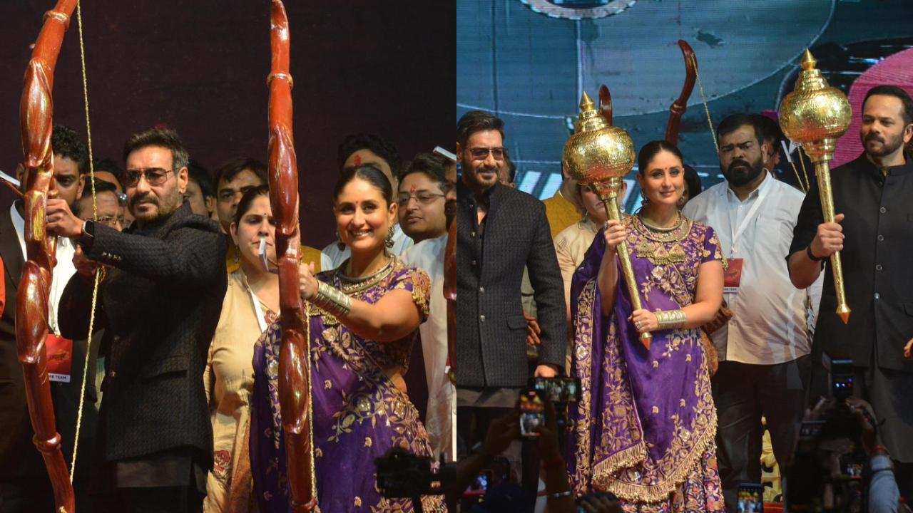 Singham Again stars Ajay Devgn and Kareena Kapoor attend Delhi's Ramlila