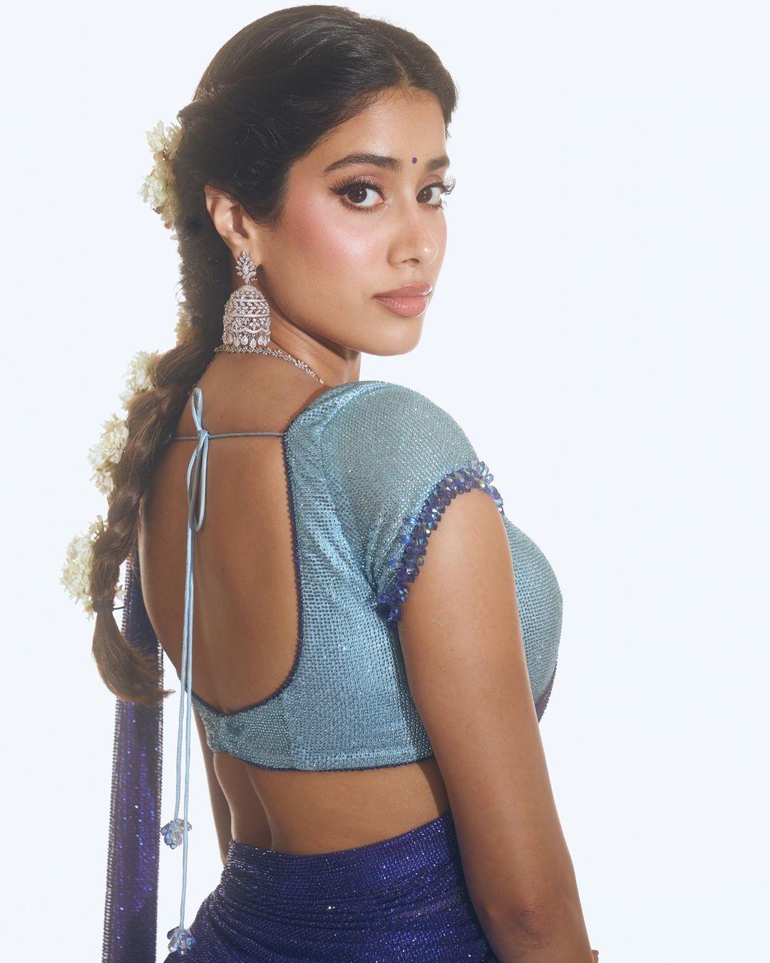 The actress braided her hair and wore a pair of intricate jhumkas. She kept her makeup minimal to let her natural beauty take center stage.