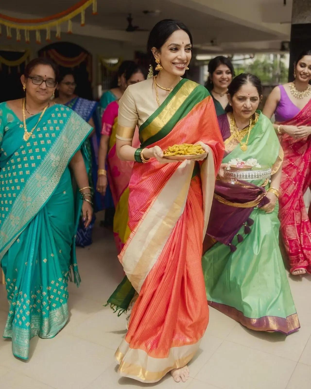 It is a ritual that is followed in the Telugu speaking states of Andhra Pradesh and Telangana which marks the beginning of wedding festivities. It is held after the engagement ceremony and before the haldi