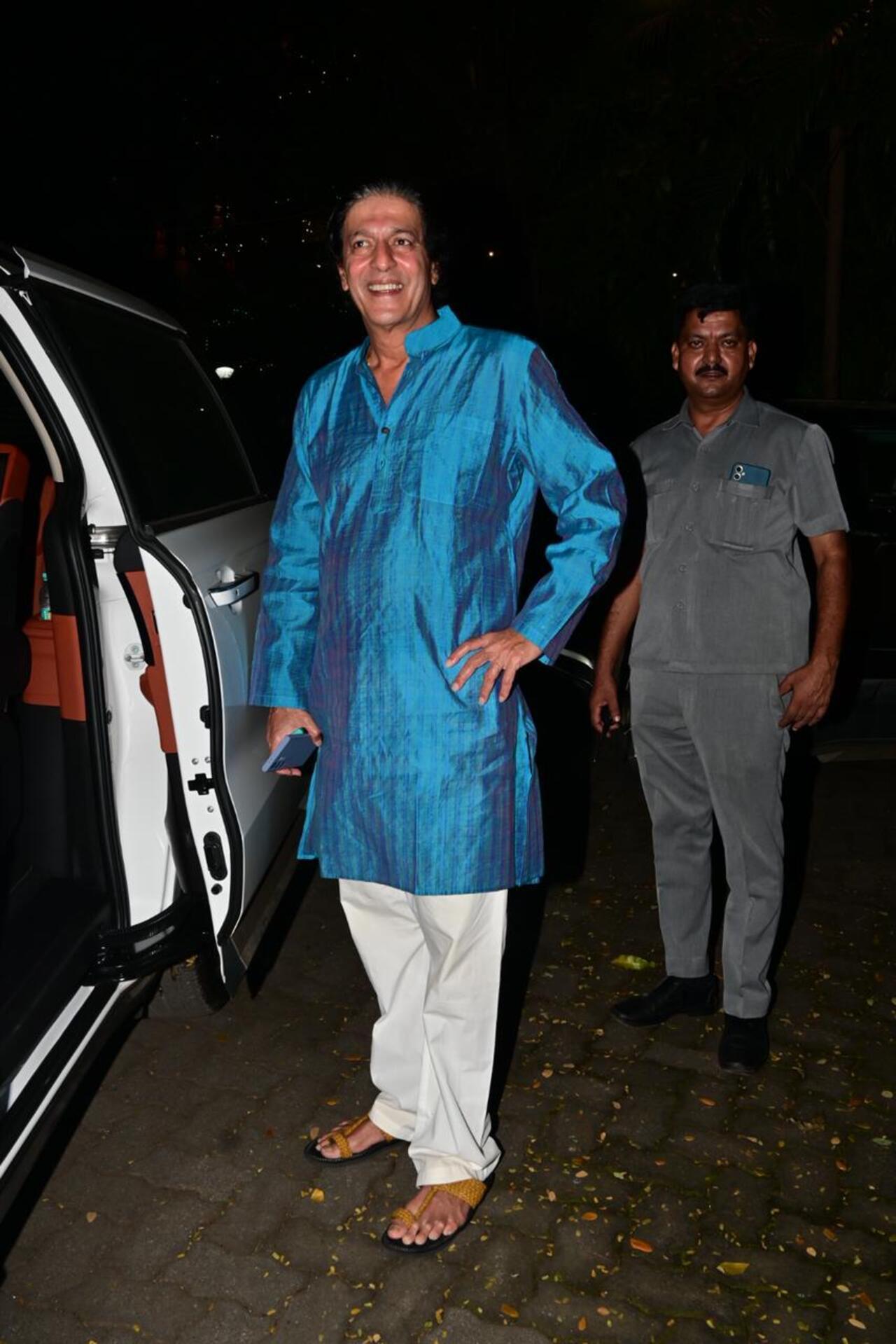 Chunky looked dapper in a blue kurta.