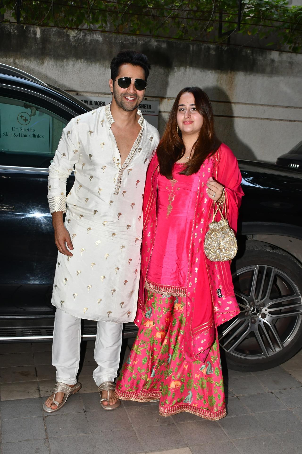 Varun Dhawan and Natasha Dalal were spotted in ethnic outfits. They have named their daughter Lara.