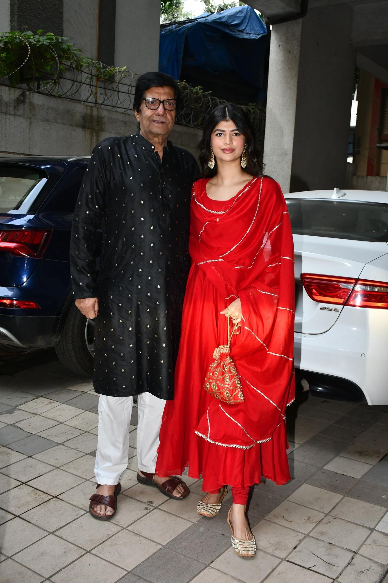 Anil Dhawan was seen with granddaughter Anjini Dhawan.