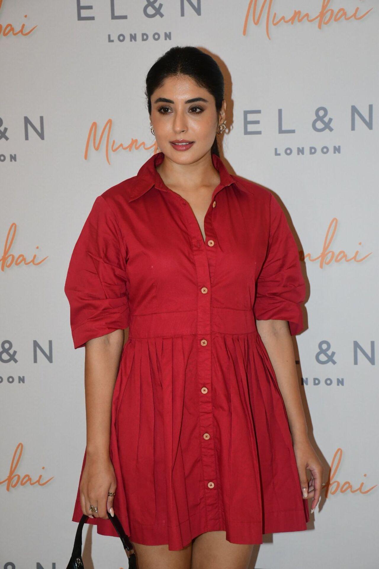 Kritika Kamra was spotted at an event in a red dress.