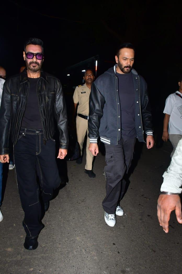 <p>Rohit Shetty and Ajay Devgn on the sets of Bigg Boss 18 to promote Singham Again</p>