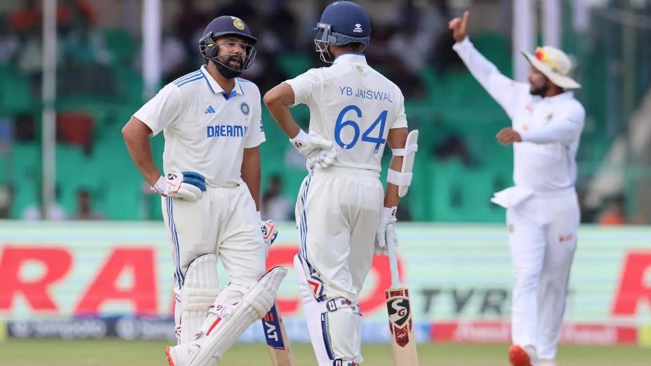 In India's first innings, opening duo Rohit Sharma and Yashasvi Jaiswal went all guns blazing. The left-right batting pair helped India register the fastest team 50 in the format's history. They reached the score of 50 in a mere three overs