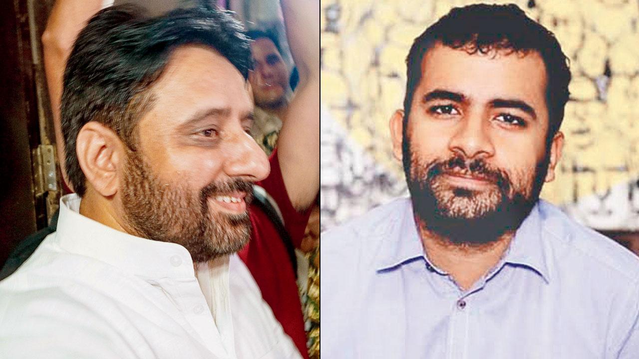 Amanatullah being taken by ED. Pic/PTI (right) Vijay Nair, former communication’s in-charge