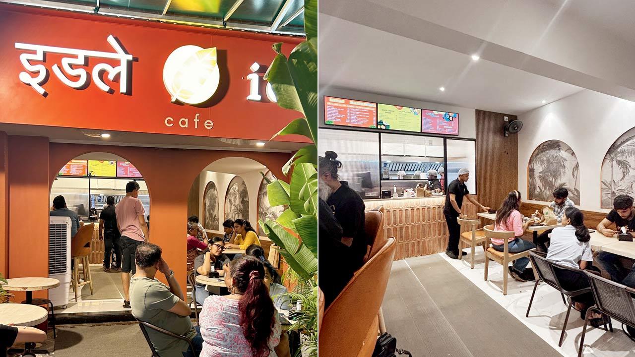 The entrance is lined by palm and plantain foliage; (right) The cosy indoor area of the new café. Pics/Dhara Vora Sabhnani
