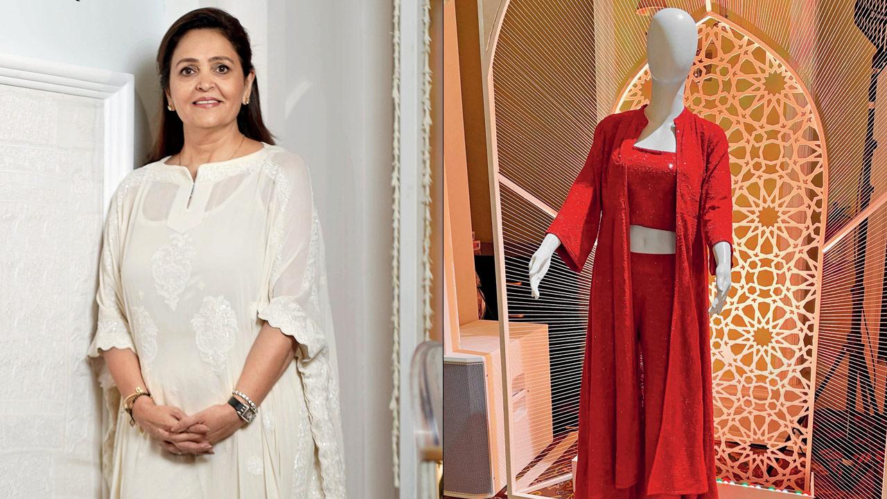 Anjul Bhandari (right) An ensemble from Bhandari’s Surkhlal collection