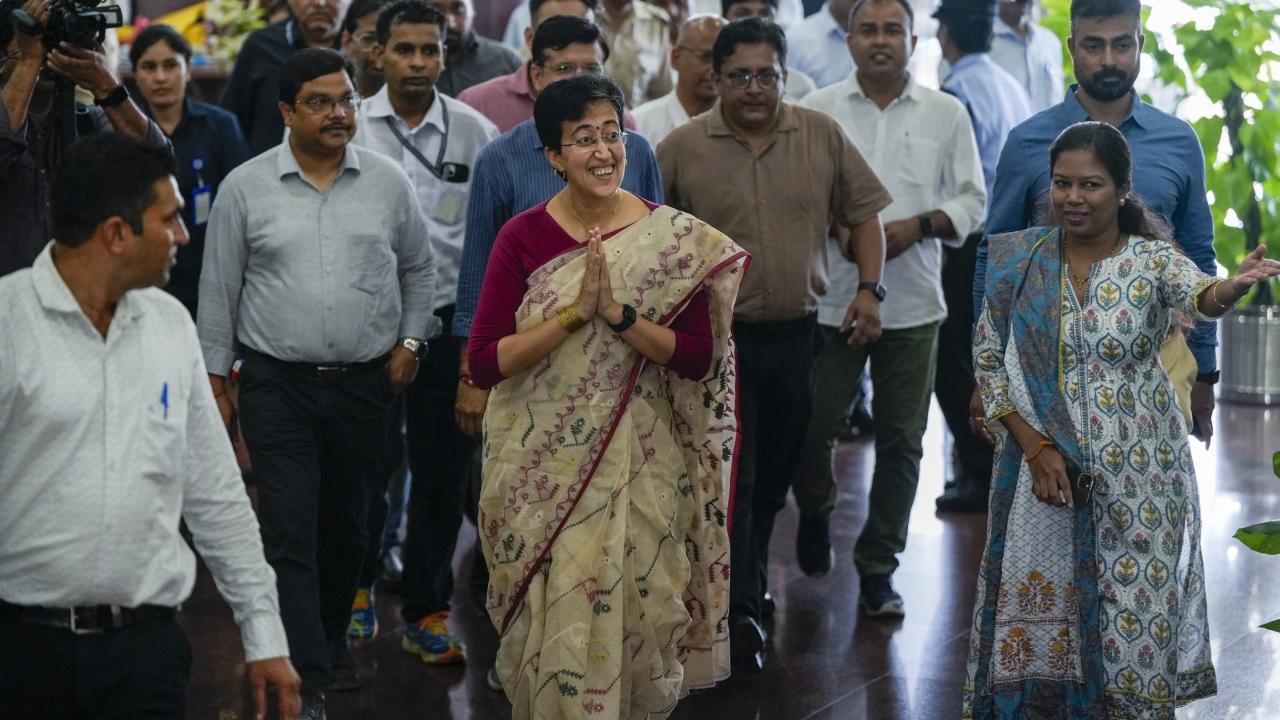 In the chief minister's office at the Delhi Secretariat, the 43-year-old Atishi sat in a white chair next to the red one used by AAP chief Arvind Kejriwal