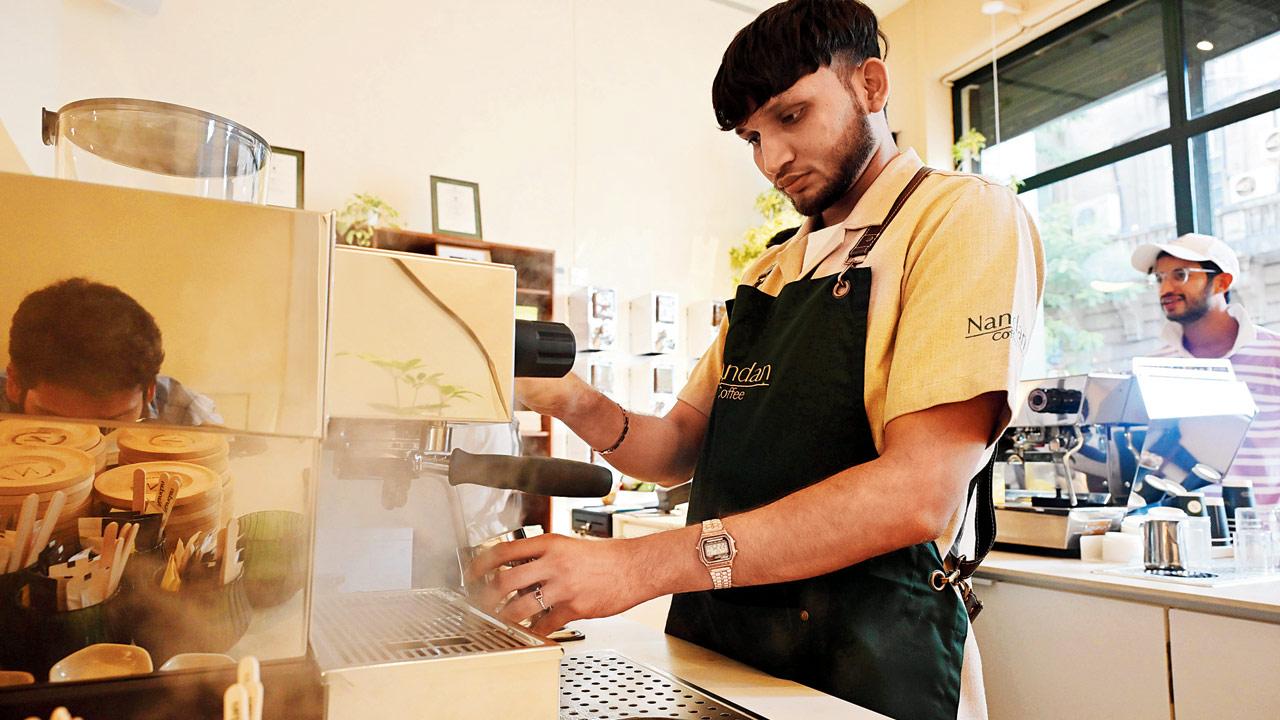 Shariq Hussain brews coffee