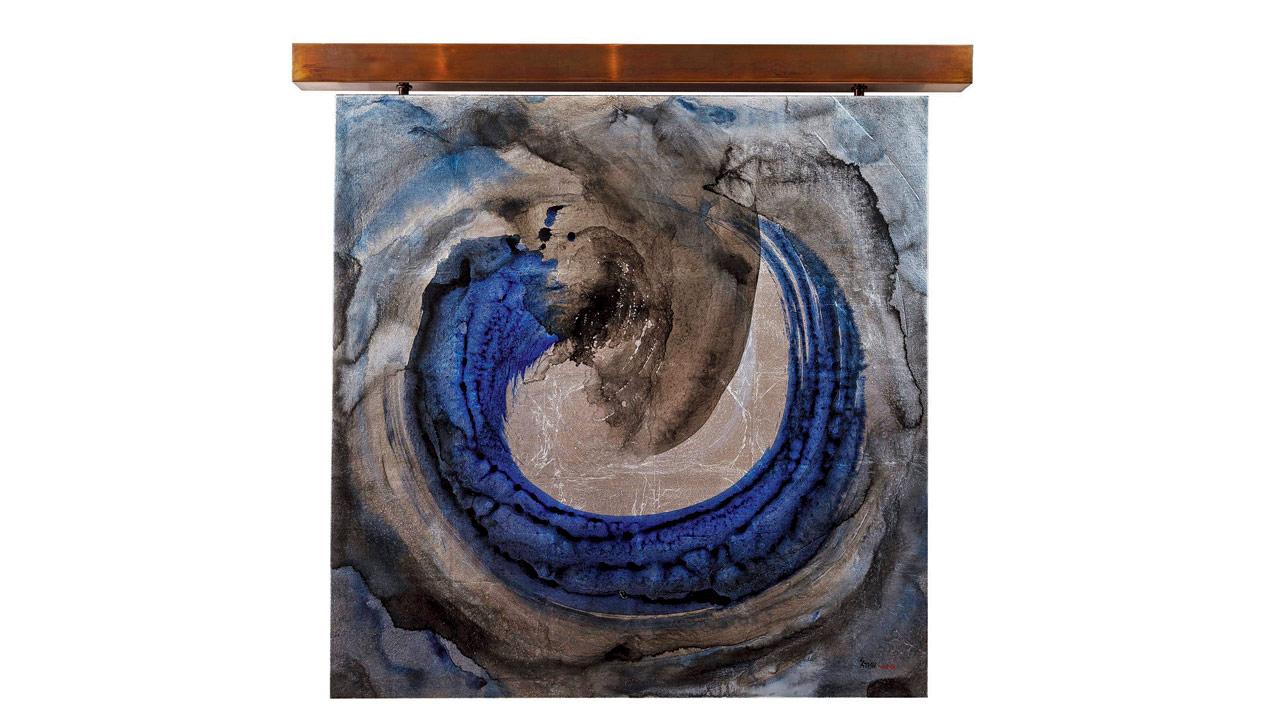 Blue Moon II, mixed media on canvas