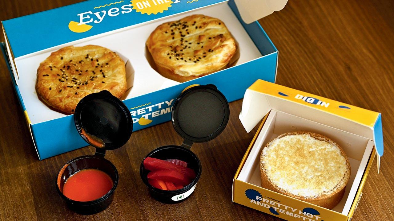 The savoury pies (left) come in a common box. Pics/Ashish Raje