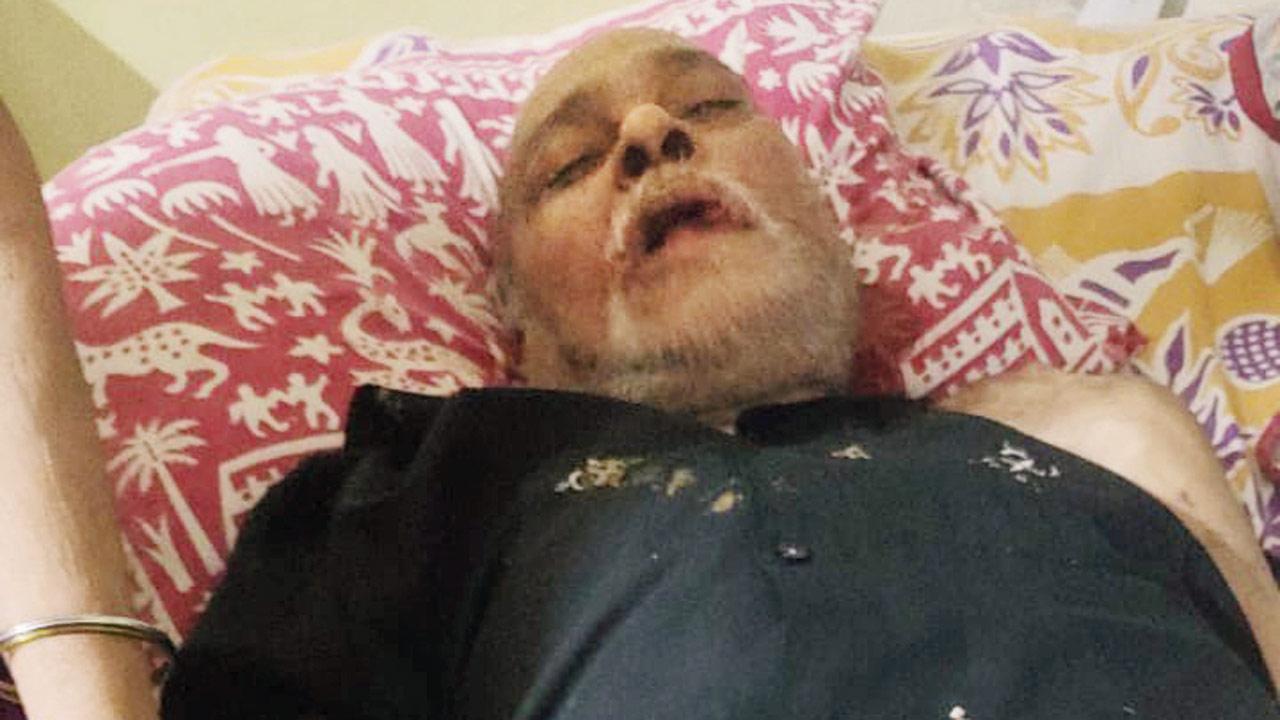 Chandrakant Shinde recuperating in hospital. PICS/HANIF PATEL