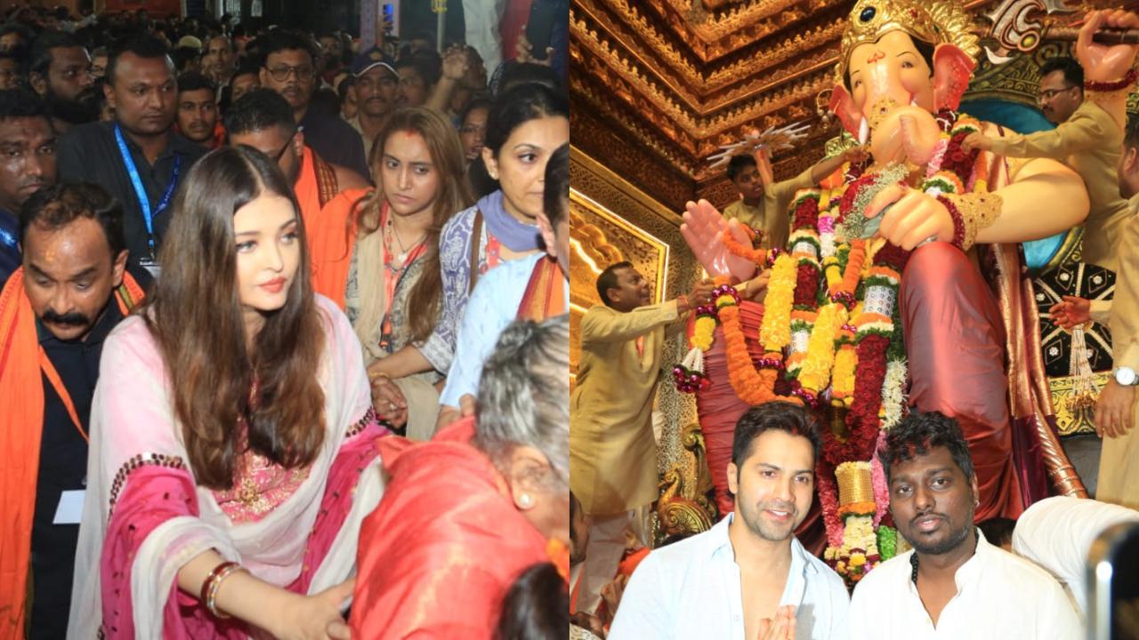 In Pic: Celebs at several Ganpati Pandals. Pics/Yogen Shah