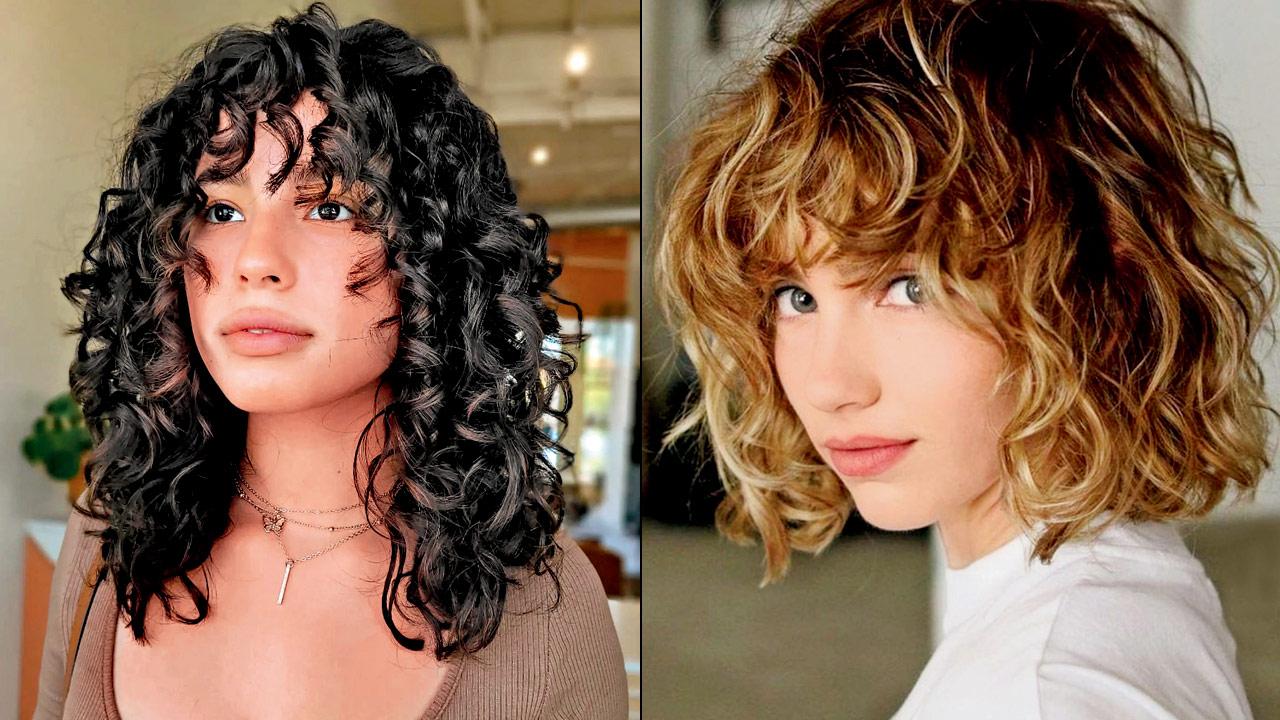 Condition curls to prevent damage to your strands (right) Blunt bangs complement heart-shaped faces