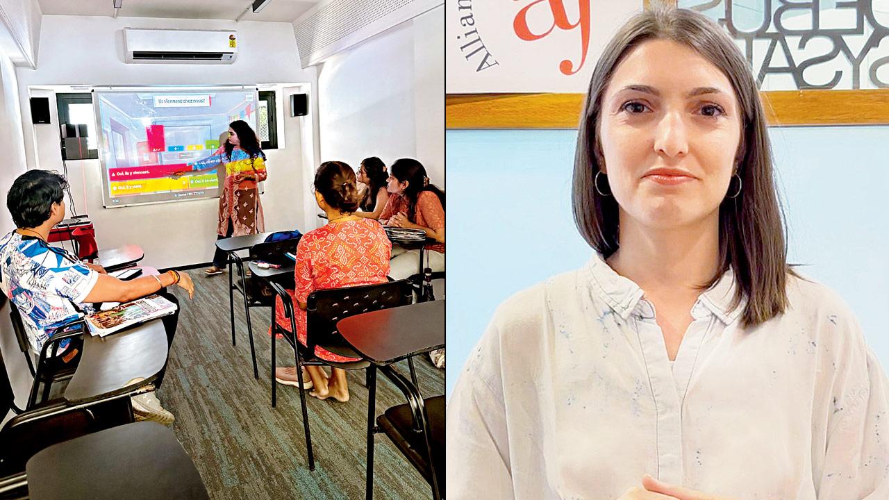 A demo lecture being held for open house students at an earlier session