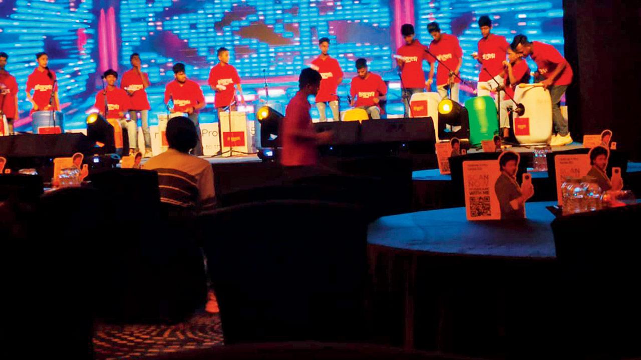 A performance by Dharavi Rocks
