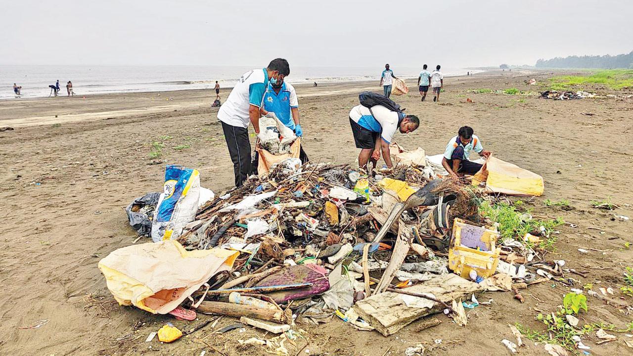 A previous clean-up session by volunteers  
