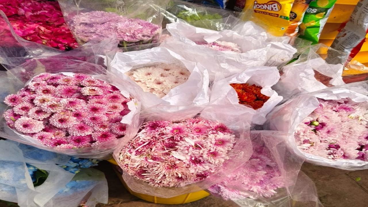 In Photos: Devotees opt for unique flowers for Ganeshotsav 2024 decorations