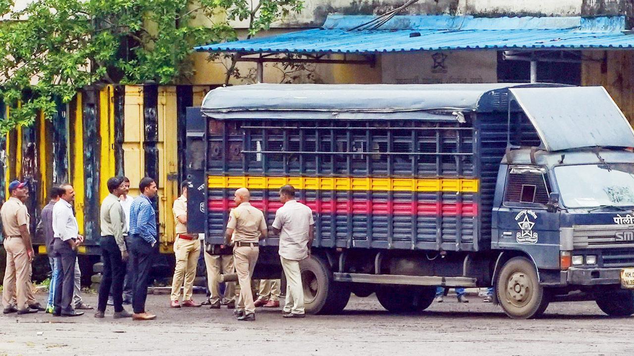 A forensic team examines the police van in which Akshay Shinde, the accused in the Badlapur  school sexual assault case, was killed in a “police encounter” in Thane last week