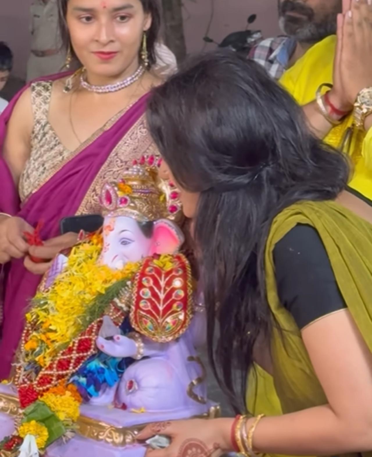The actress celebrated Ganesh Chaturthi in style and later bid adieu to him yesterday night