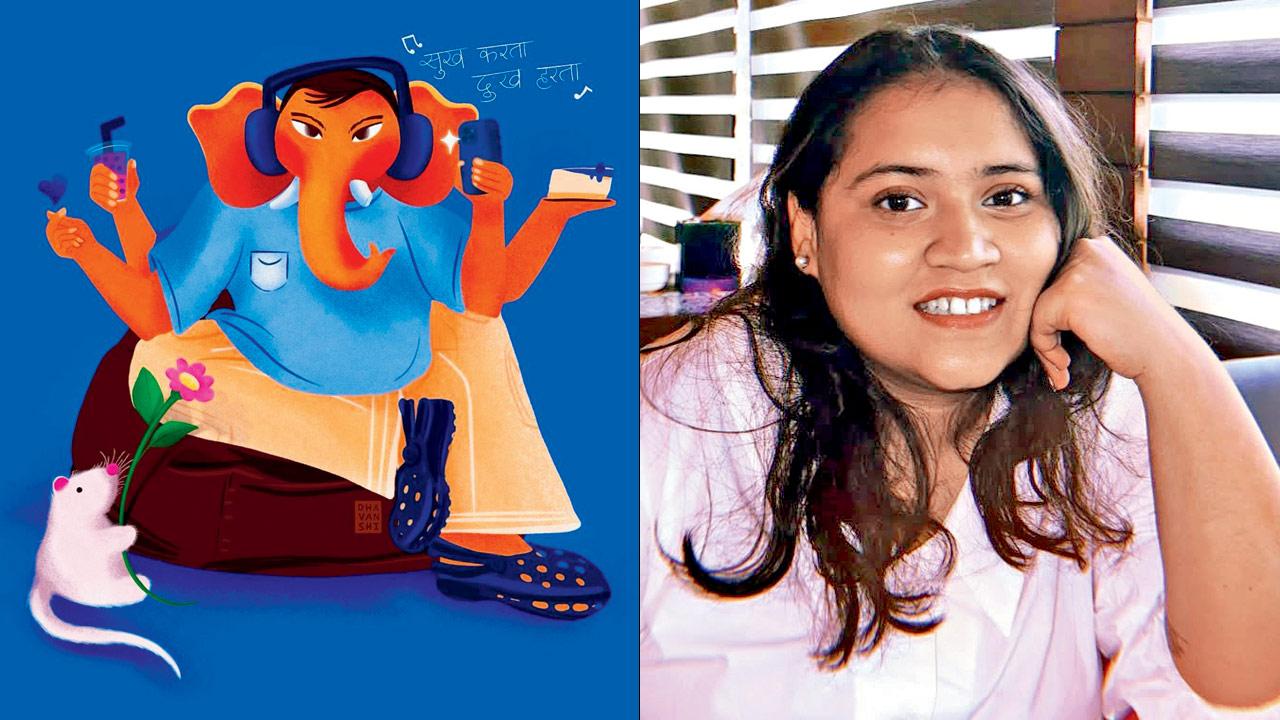 Dhavanshi Shah’s artwork features a Gen Z inspired Ganesha
