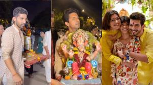In Pics: Ravi Dubey, Arjun Bijlani & other TV celebs bid adieu to Ganpati Bappa