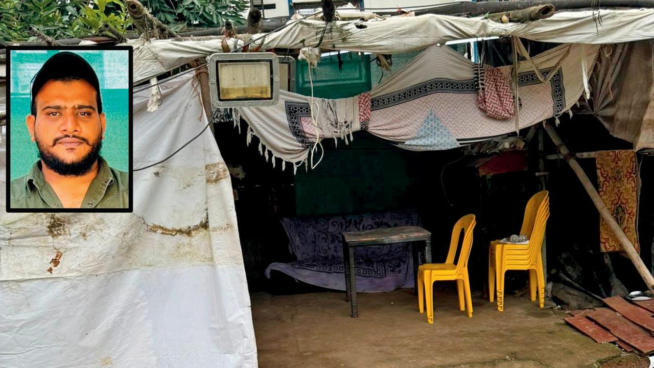 The place where Dylan was sitting before the cops searched him, (inset) Shahbaz Khan