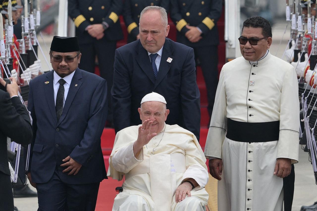 Francis planned to rest for the remainder of the day, given the rigors of an 11-day voyage zigzagging across time zones that will also take him to Papua New Guinea, East Timor and Singapore. However, the Vatican said the 87-year-old pope met with a group of refugees, migrants and sick people at the Vatican residence in Jakarta