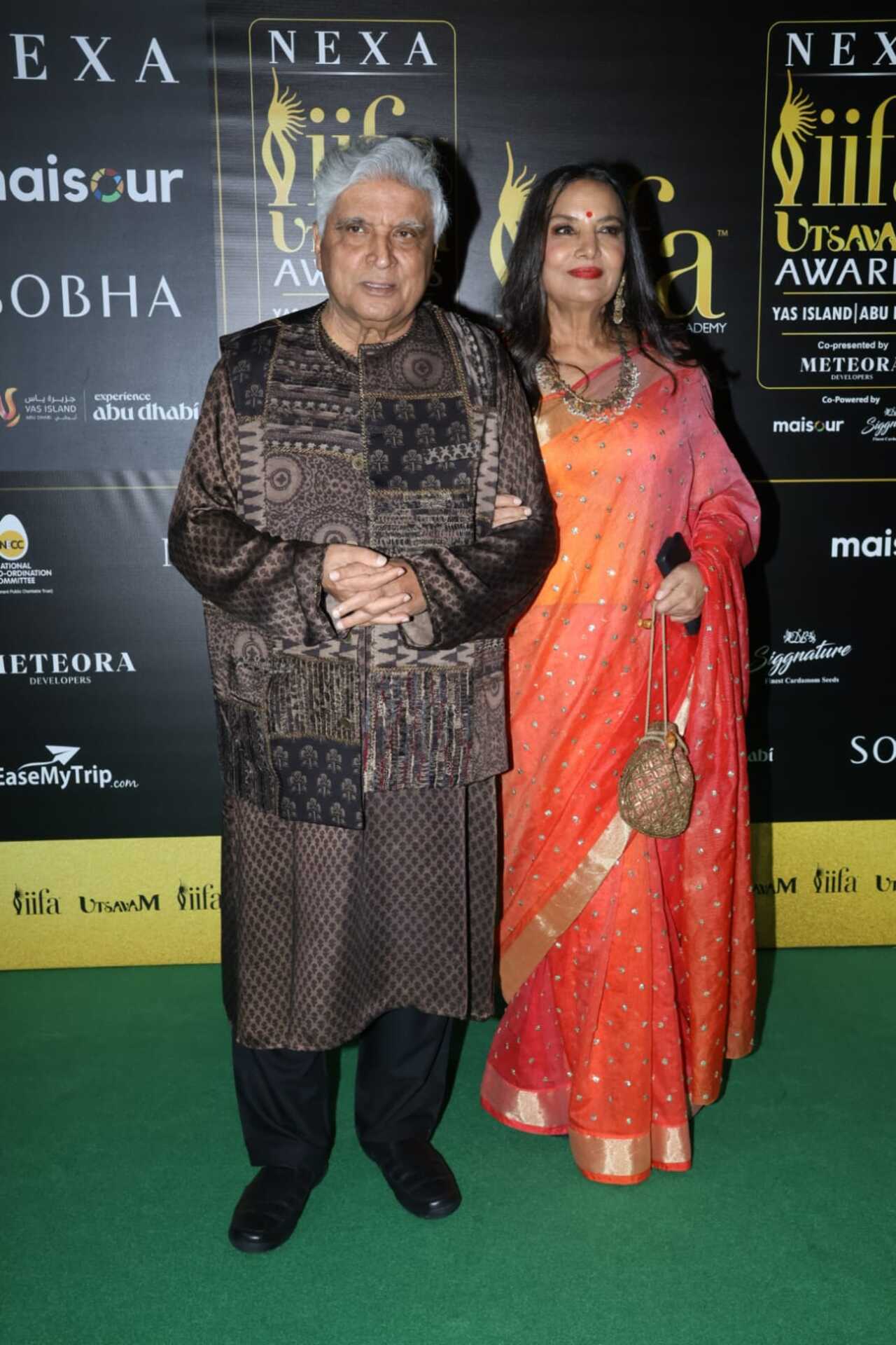 Legendary lyricist Javed Akhtar was spotted with his better half Shabana Azmi, who completed 50 years in showbiz.