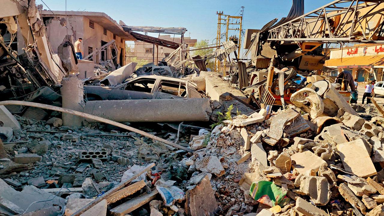 Destruction in the Lebanese city of Baalbeck. Pics/AFP