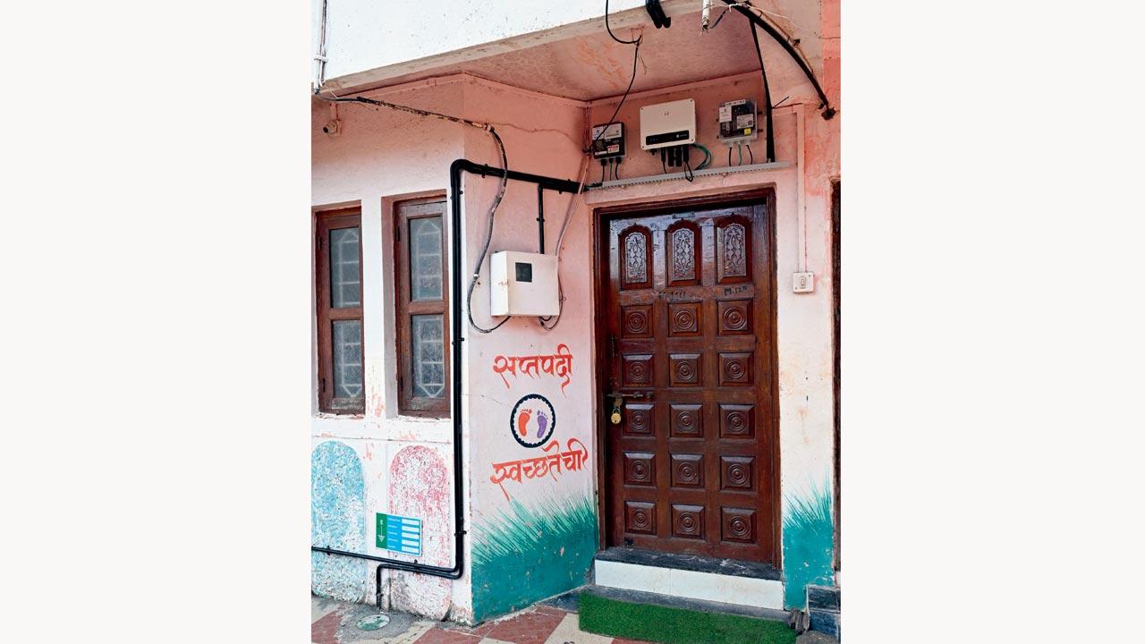 The electrical setup seen in the photo is used to store the solar energy from the photovoltaic systems, and for earthing