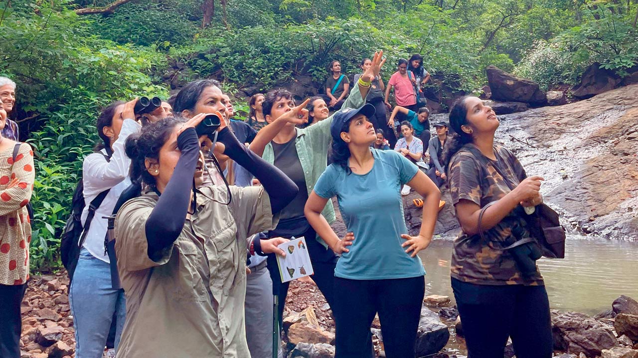 Participants at the first trail at Bombay Natural History Society