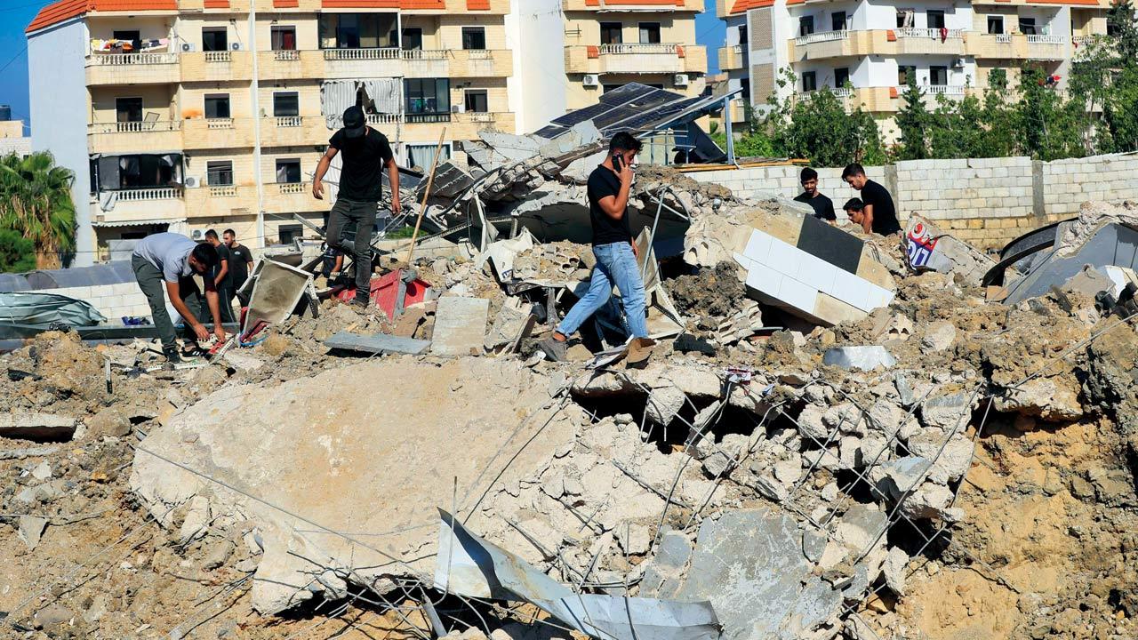 An Israeli airstrike hit a hangar in the southern town of Jiyeh, Lebanon