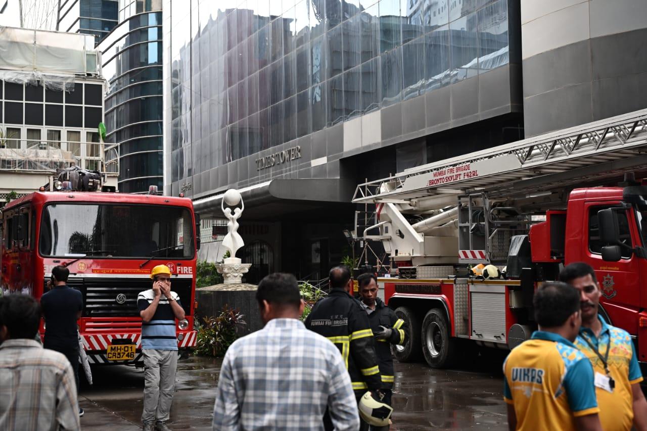 According to the civic officials the blaze started from the electrical duct and was confined between the seventh and third floor of the Times Tower building