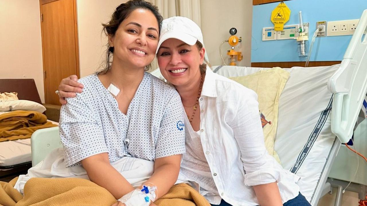 Hina Khan drops pics from her first chemo session, thanks 'angel woman' Mahima Chaudhry for being there