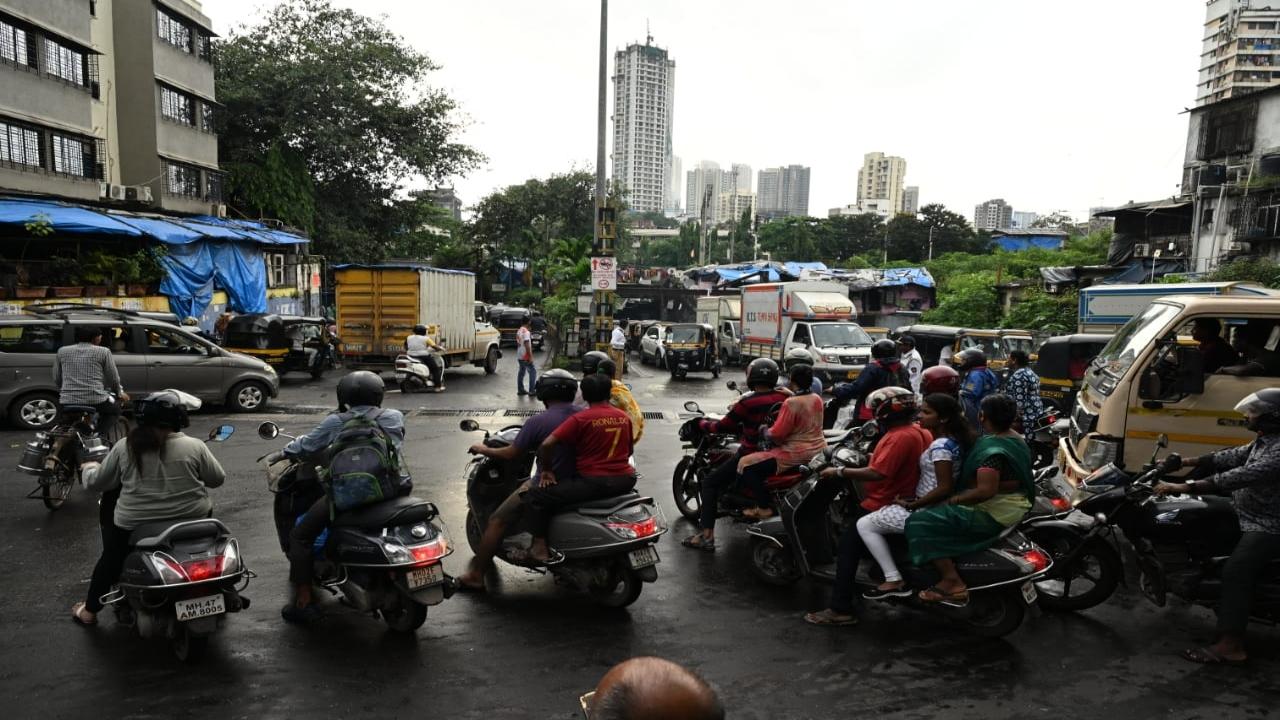 Motorists await the traffic, caused by the incident, to be cleared