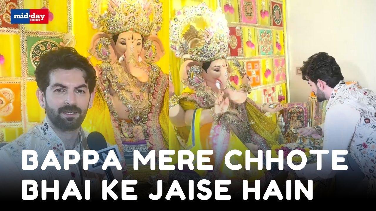 Ganesh Chaturthi 2024: Neil Nitin Mukesh and Nitin Mukesh together