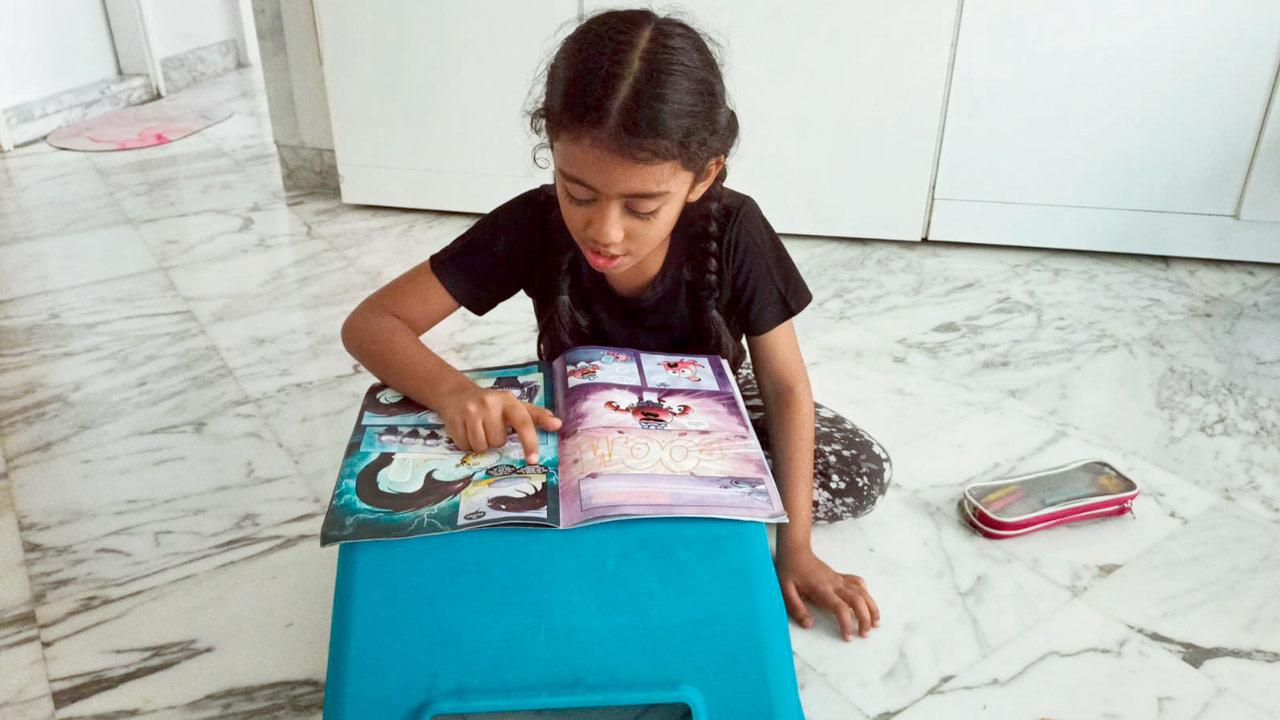 Nishka Bhansali reads the book at her residence