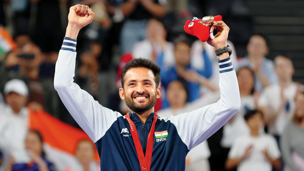 Nitesh with his gold medal