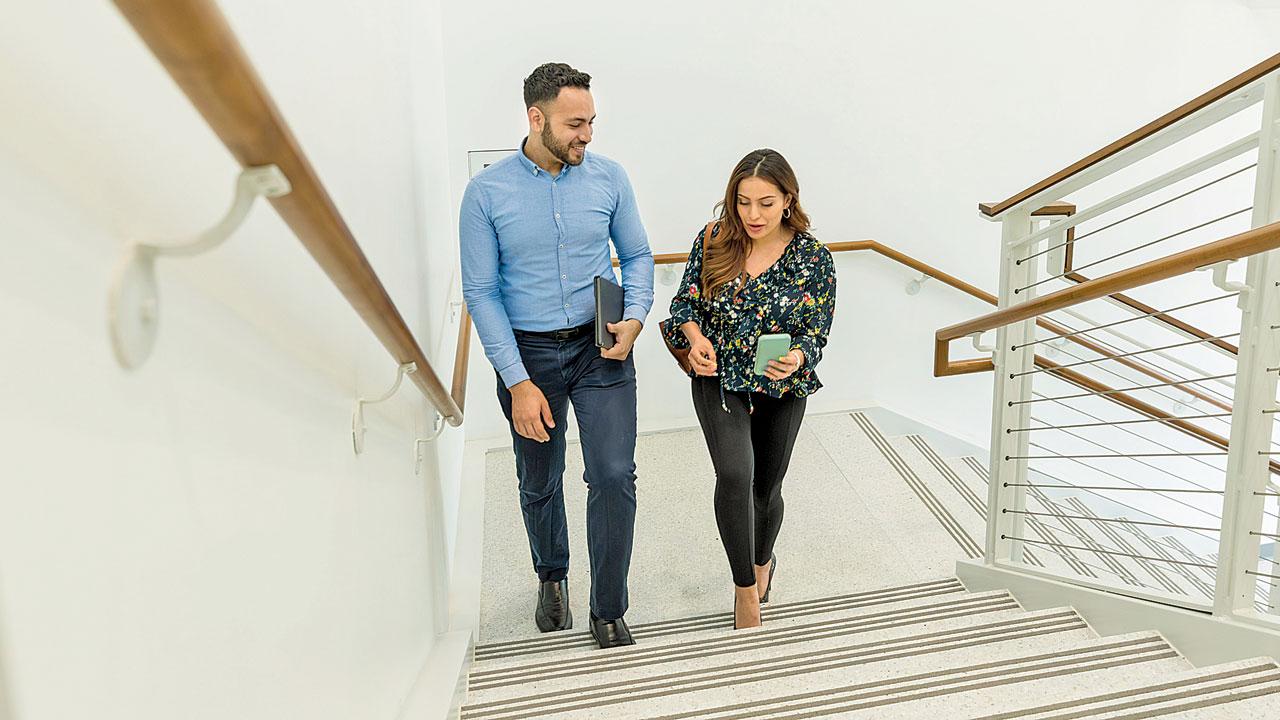 Ditching the elevator for the stairs can be an easy way to exercise-snack