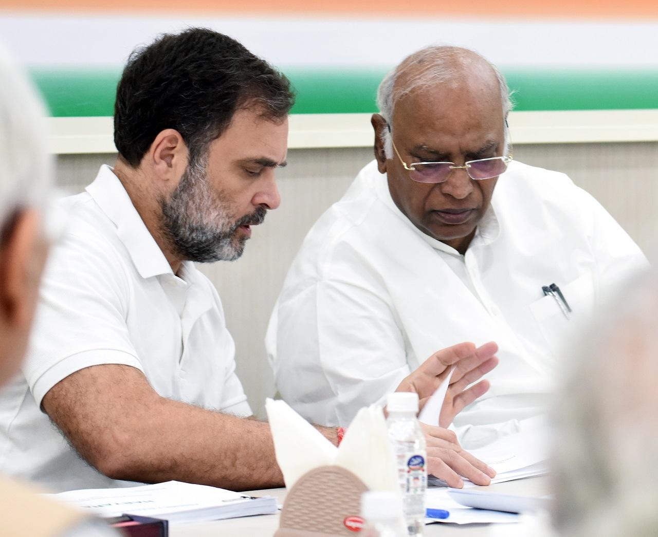 Kharge and Gandhi met the leaders at the AICC headquarters and sought their feedback on strengthening the organisation and expanding the party's support base