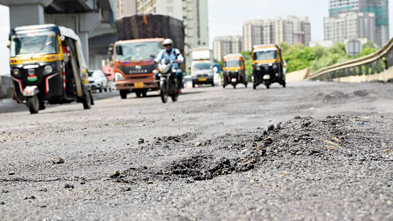 A pothole that appeared overnight