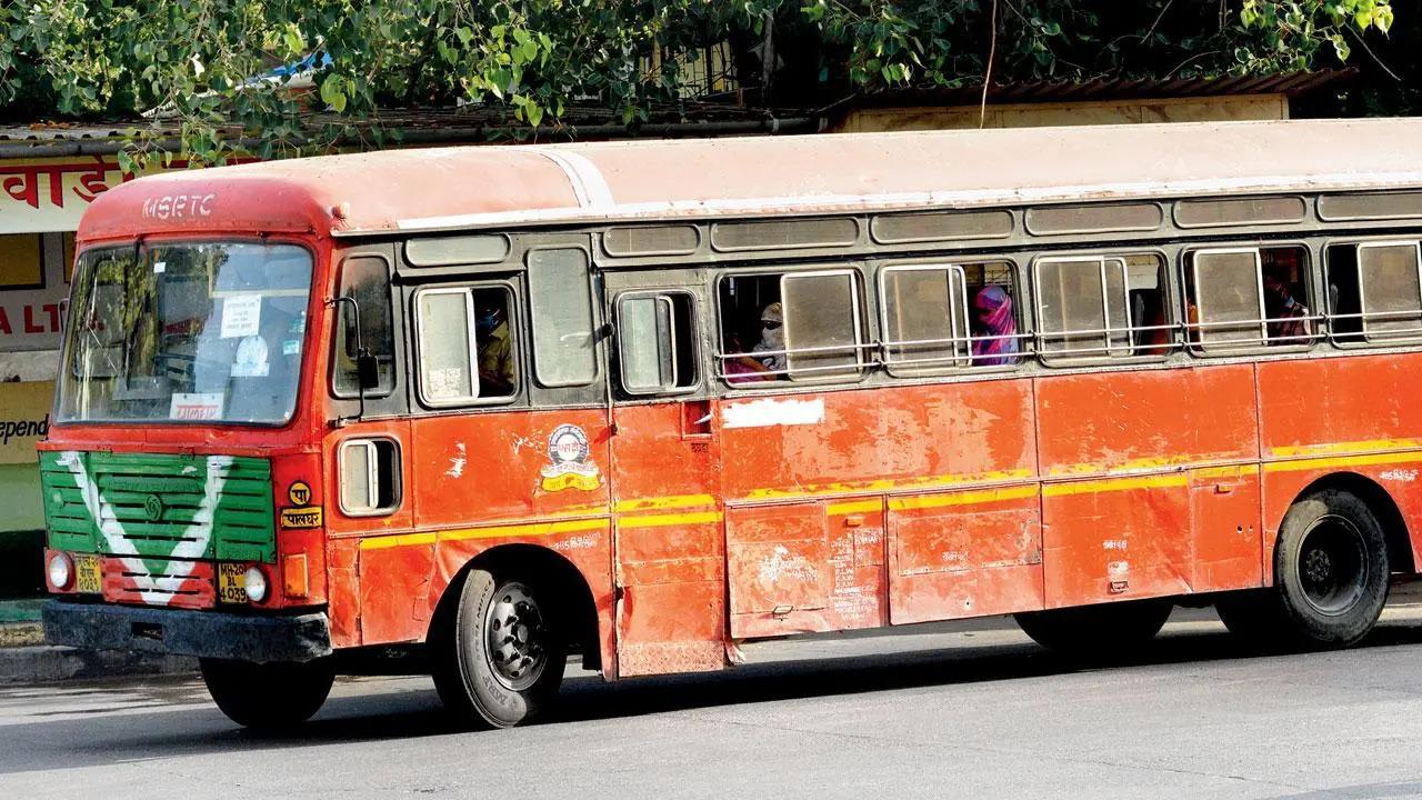 This MSRTC bus doubles as a mobile classroom for students