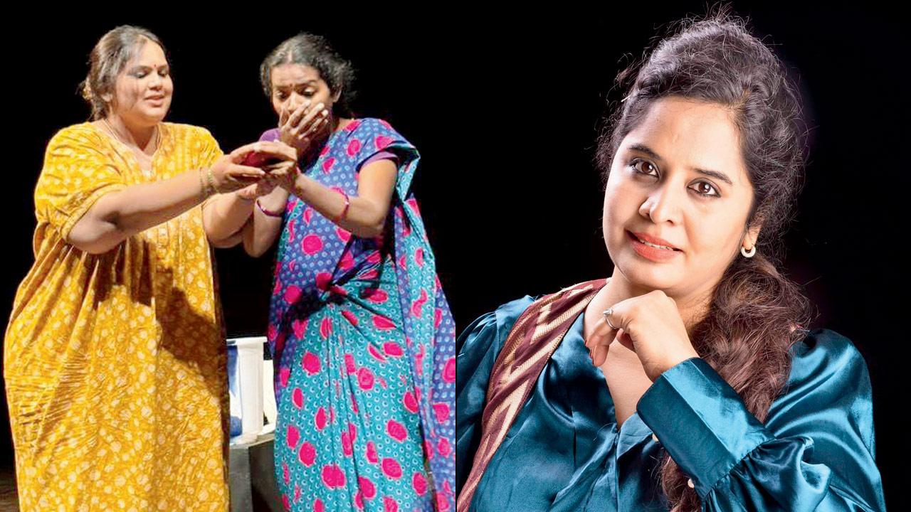 Actors Malavika Reshmi S and Keerthana PV in a moment from the play