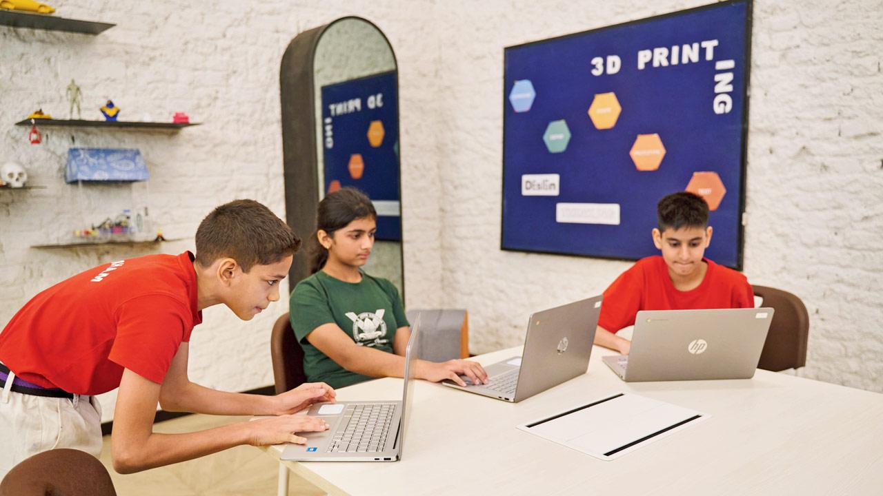 Students at the newly-designed lab