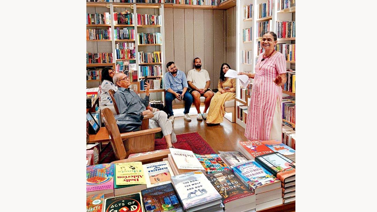 Enthusiastic Mumbaikars take part in a book swap organised by White Crow Books and Coffee at Jio World Drive, BKC