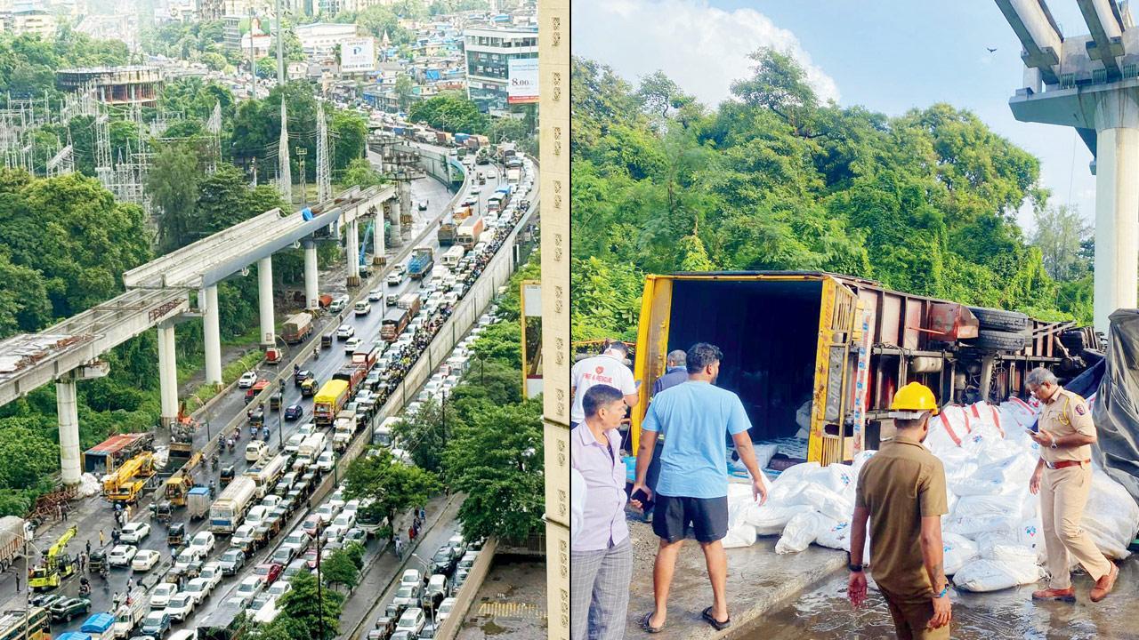 Thane: Truck falls off flyover, causes five-hour snarl